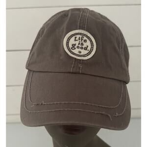 Life Is Good Baseball Cap Hat OS Brown Logo Adjustable Strapback